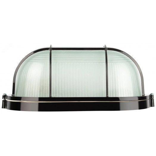Светильник НБП 04-100-002 Акватермо алюминий/стекло решетка IP54 E27 max 100Вт 280х160 овал черный
