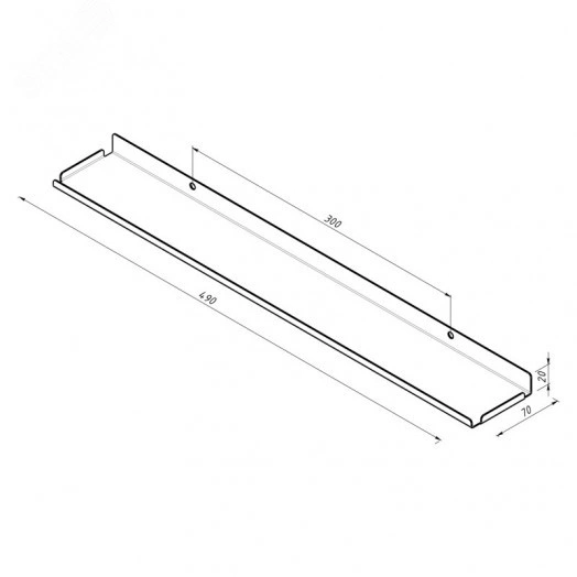 Полка для хранения 490x70мм металлическая настенная черная