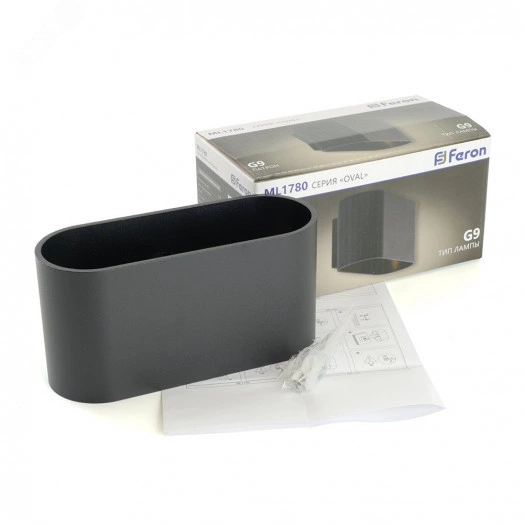 Светильник ДБО G9 без лампы черный