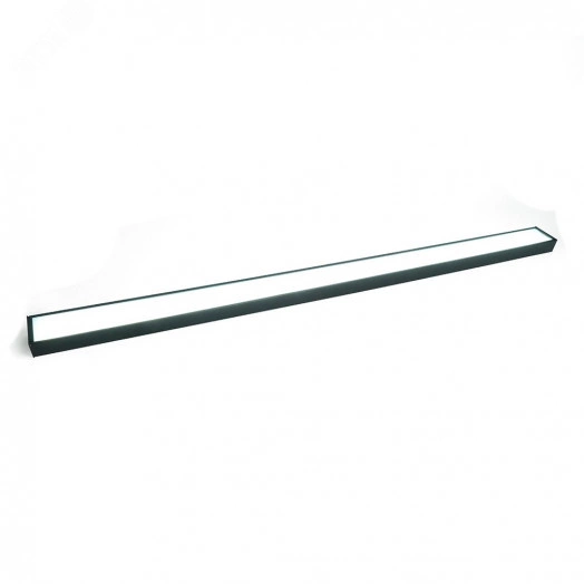 Светильник светодиодный ДПО-30вт 4000К 2400Лм линейный рассеиватель матовый в стальном корпусе черный Feron.ONE