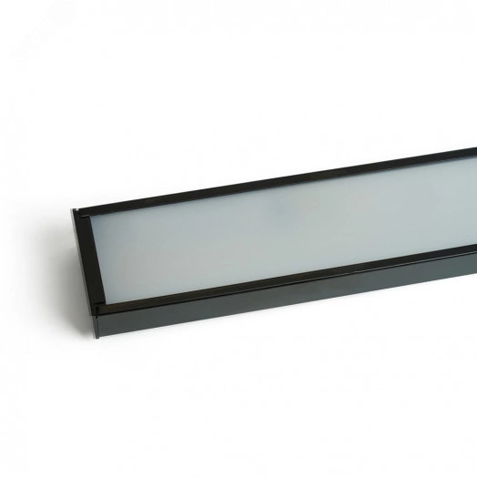 Светильник светодиодный ДПО-30вт 4000К 2400Лм линейный рассеиватель матовый в стальном корпусе черный Feron.ONE