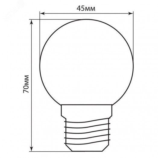 Лампа светодиодная LED 1вт Е27 зеленый (шар)