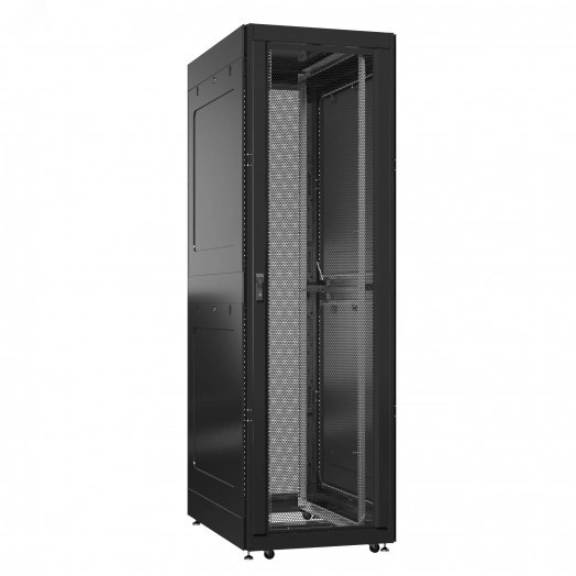 Шкаф серверный 42U 800х1200 передняя дверь: двустворчатая глухой металл IP51. задняя дверь: двустворчатая глухой металл IP51. боковые панели: глухой металл. цвет: черный RAL9005 