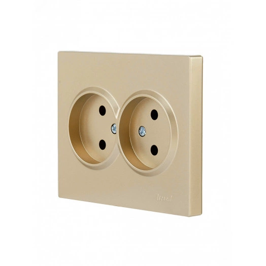 VESNA Розетка двойная б/з ПБТ золото