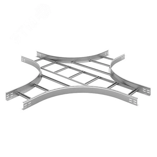 Крестообразный разветвитель для лестничного лотка НЛО 600х100х3000 радиус 600 мм, толщ. 1,5 мм, гор.
