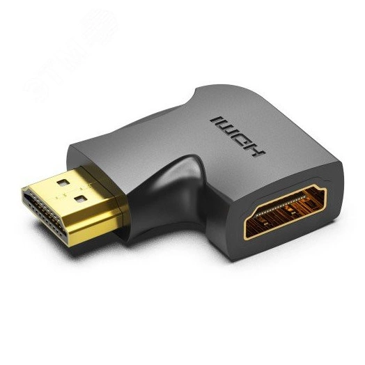 Адаптер переходник HDMI v2.0 19M на 19F, угол 270, контакты позолоченные