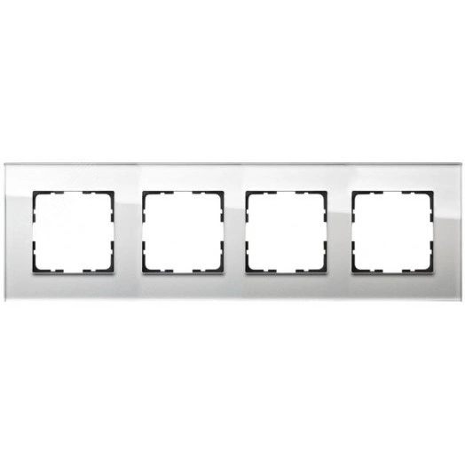 Рамка 4-постовая, стекло White Glass
