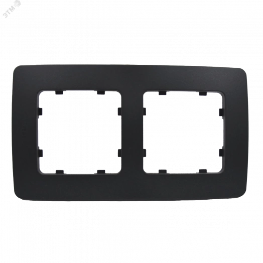 Рамка двухместная, скрытой установки, цвет черный