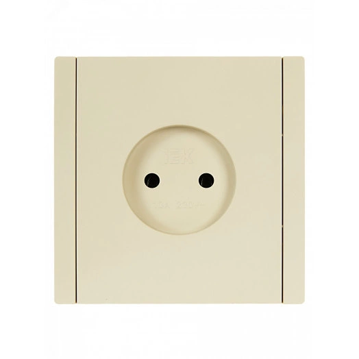 FORTE&PIANO Розетка 1-местная без заземления без защитных шторок винтовое крепление 10А FP418 ваниль IEK