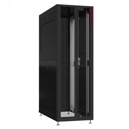 Шкаф серверный 45U 600х1070 передняя дверь: двустворчатая перфорированная IP20. задняя дверь: протект IP41. боковые панели: глухой металл. цвет: черный RAL9005 