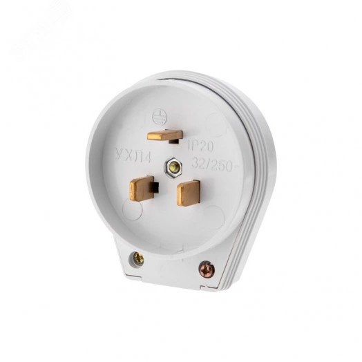 Вилка ВШ для электрической плиты 32А, 250В, 2Р+РЕ  белая REXANT