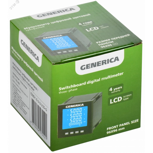 Мультиметр цифровой щитовой трехфазный DO RS-485 96х96мм LCD GENERICA