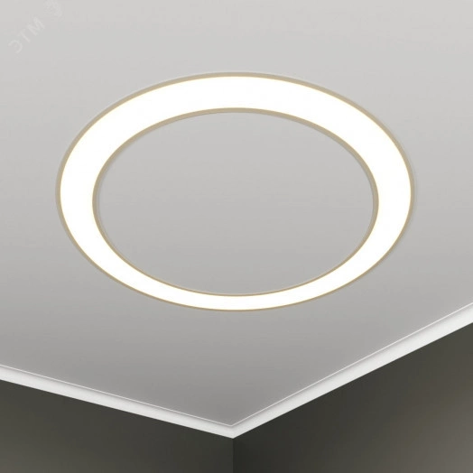 Светильник светодиодный RVE-LBX-HOLE-RING-946-VG (Кольцо 946х946х110мм S80мм 63Вт встраиваемый под шпаклевку 4000K Белый)