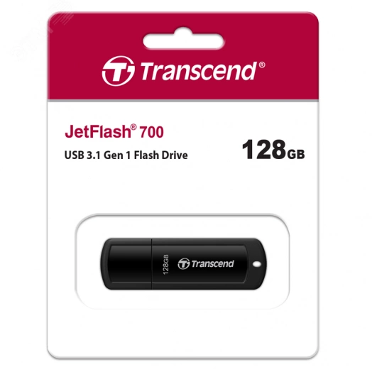 Флеш накопитель 128GB JetFlash 700, USB 3.0, черный