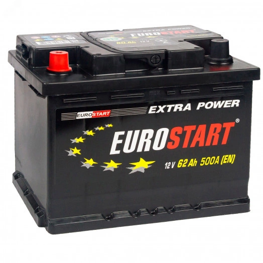 Аккумулятор автомобильный EUROSTART Extra Power 62Ah L+ (низкий)