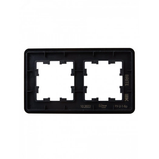 BRITE Рамка 2 поста РУ-2-1-Бр металл черный RE AL IEK