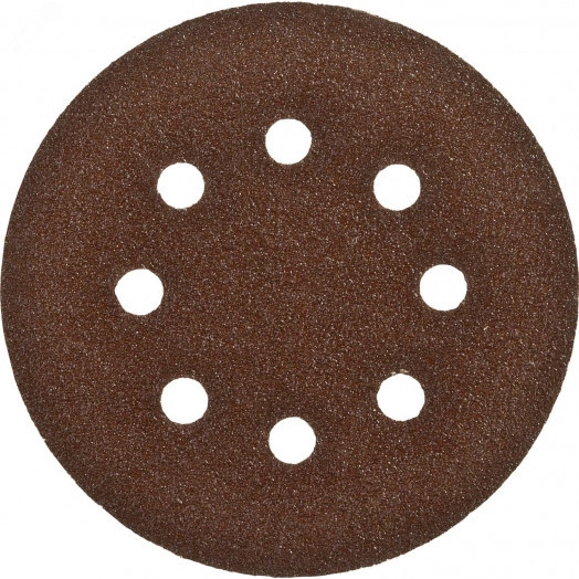 Круг шлифовальный ''СТАНДАРТ'' из абразивной бумаги на велкро основе, 8 отв., Р80, 125мм, 5шт