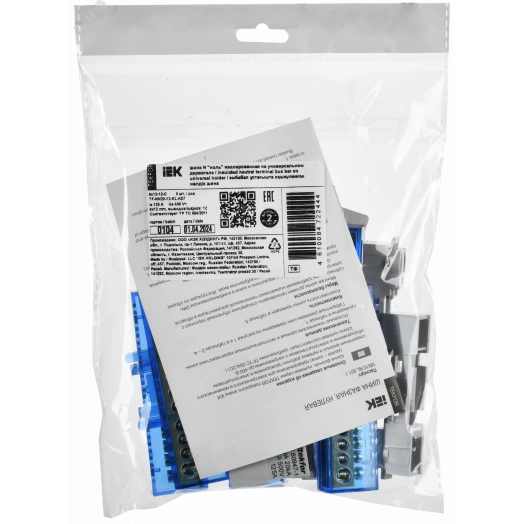 TEKFOR Шина N ноль изолированная на универсальном держателе 8х12-12-С IEK