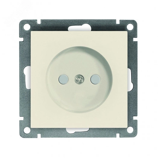Розетка одноместная UNIVersal серия Афина б/з, с/у, з/ш, 16А, 220В, слоновая кость (ivory) (еврослот), механизм