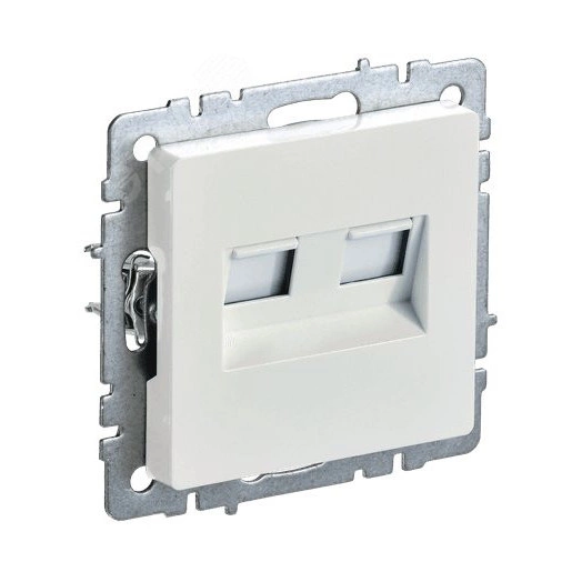 BRITE Розетка компьютерная двойная RJ45 кат.6 РК11-2-БрЖ жемчуг IEK