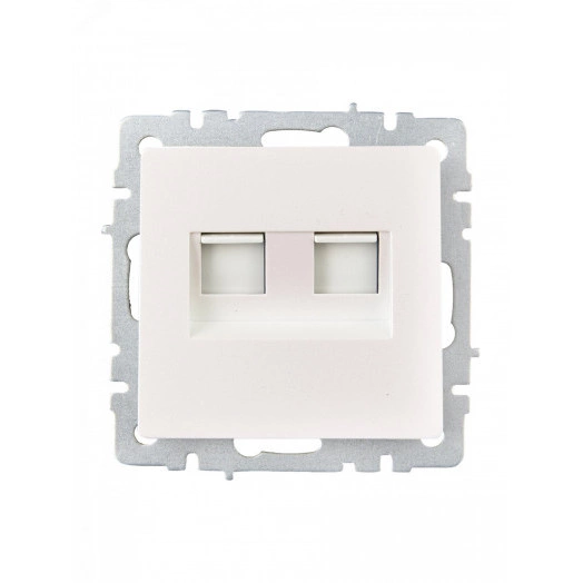 BRITE Розетка компьютерная двойная RJ45 кат.6 РК11-2-БрЖ жемчуг IEK
