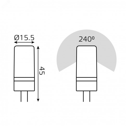 Лампа светодиодная LED 5 Вт 400 лм 4100К DC12В G4 капсула нейтральный Низковольтная Elementary