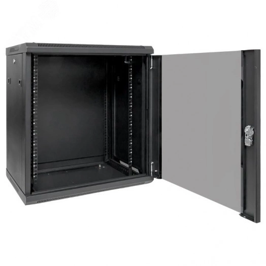 Шкаф настенный 19' TERACOM PRO 12U 600х450 мм дверь стеклянная с замком-ручкой чёрный