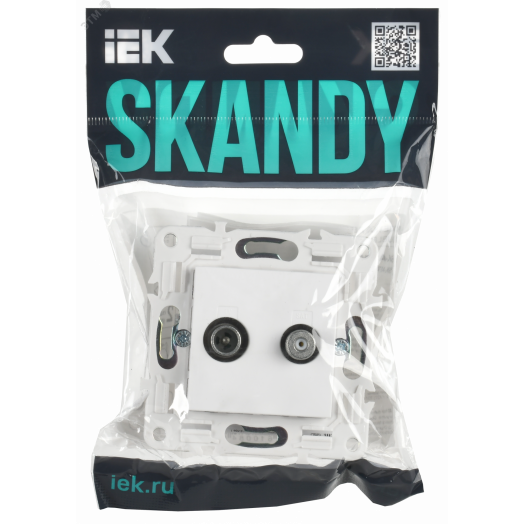 SKANDY Розетка двойная TV+SAT SK-A13W арктический белый IEK