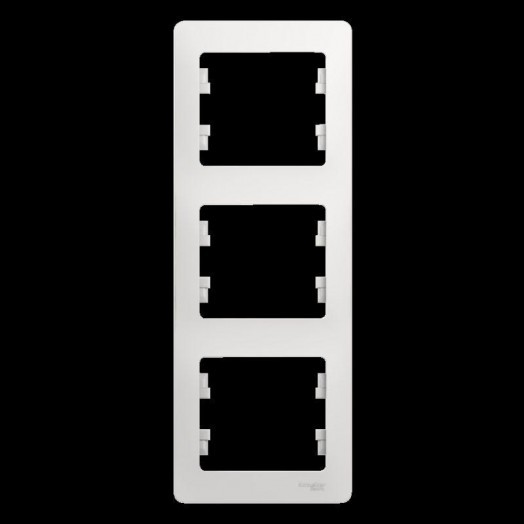 Рамка 3-м Glossa верт. бел. SchE GSL000107