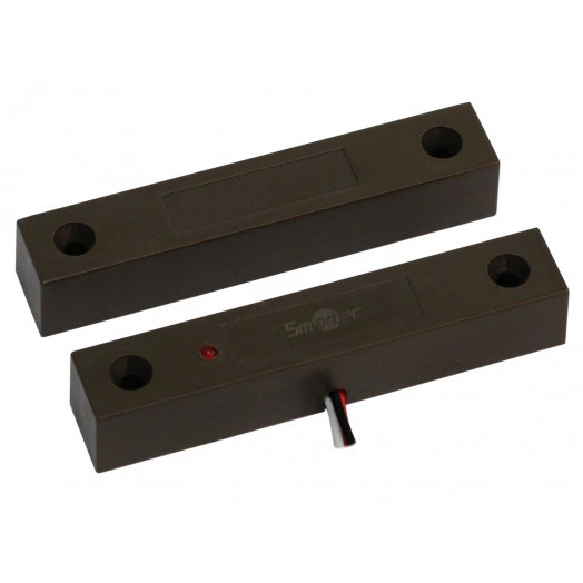 Датчик магнитоконтактный СИД индикация, коричневый, накладной, зазор 25 мм