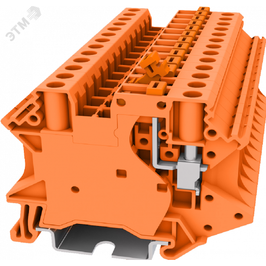 Клемма TU 1-1 с размыкателем, сечение 4 мм. кв., оранжевая