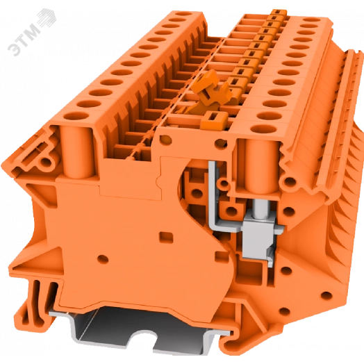 Клемма TU 1-1 с размыкателем, сечение 4 мм. кв., оранжевая