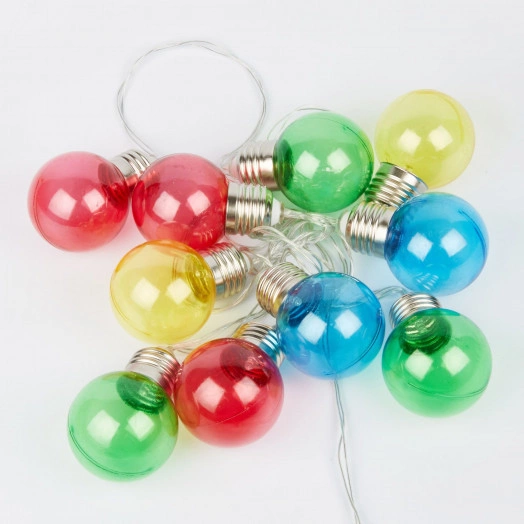 Гирлянда светодиодная Лампочки на батарейках 3AA (не в/к) 18м 10 светодиодов Разноцветный свет Провод прозрачный ULD-S1800-010/STB/3AA MULTI IP20 BULBS