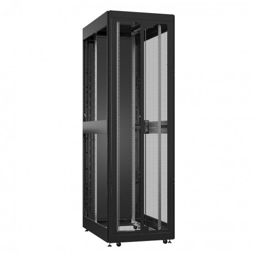 Шкаф серверный 52U 800х1200 передняя дверь: двустворчатая перфорированная IP20. задняя дверь: одностворчатая глухой металл IP51. боковые панели: без. цвет: черный RAL9005 