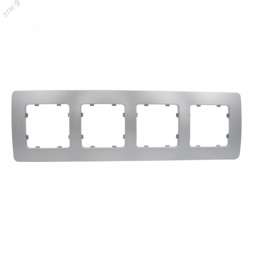 Рамка четырехместная, скрытой установки, цвет серебро