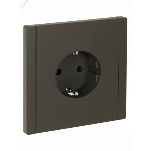 FORTE&PIANO Розетка 1-местная с заземлением с защитными шторками безвинтовое крепление 16А FP313 серый IEK