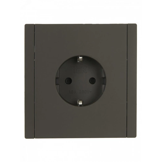 FORTE&PIANO Розетка 1-местная с заземлением с защитными шторками безвинтовое крепление 16А FP313 серый IEK