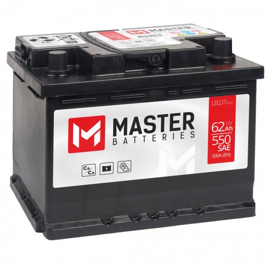 Аккумулятор автомобильный MASTER BATTERIES 62Ah L+