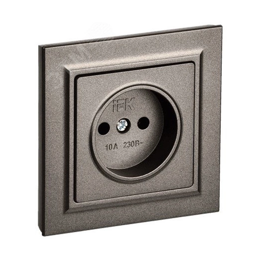 BRITE Розетка 1 пост без заземления без защитных шторок 10А в сборе РСР10-1-0-БрТБ темная бронза IEK
