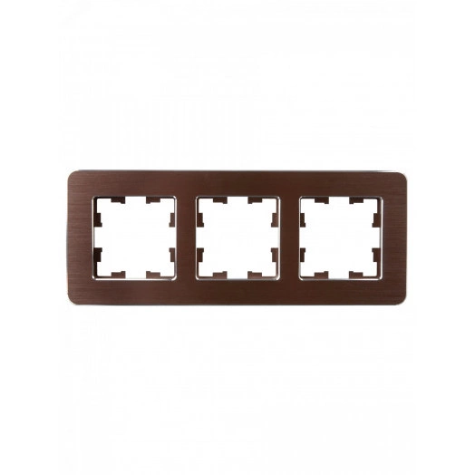 BRITE Рамка 3 поста РУ-3-1-Бр металл коричневый RE AL IEK