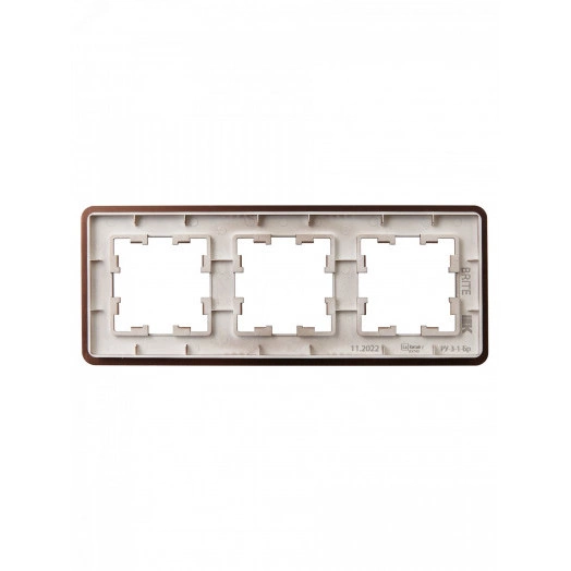BRITE Рамка 3 поста РУ-3-1-Бр металл коричневый RE AL IEK