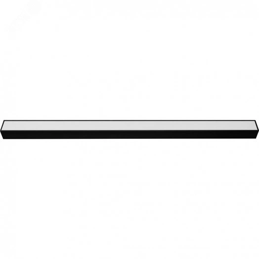 Светильник светодиодный ДПО-48вт 4000К 5760Лм линейный рассеиватель матовый в алюминиевом корпусе черный