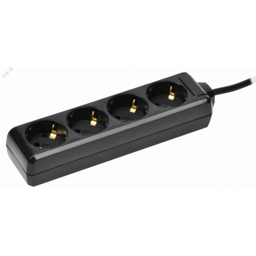 Удлинитель У04 4 места с заземлением 3м 3х1мм2 16А 250В черный