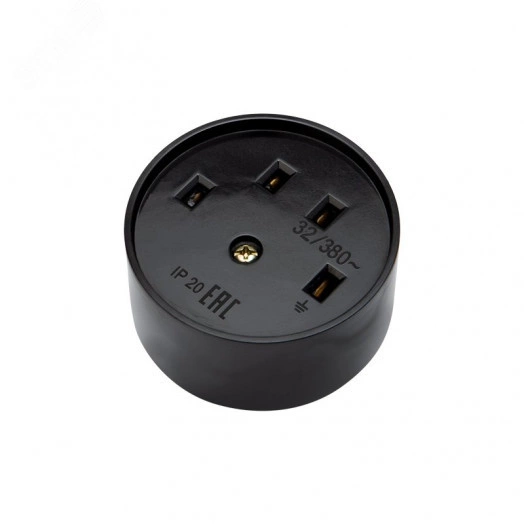 Розетка РШ для электрической плиты 32А, 380В, 3Р+РЕ ОУ черная REXANT