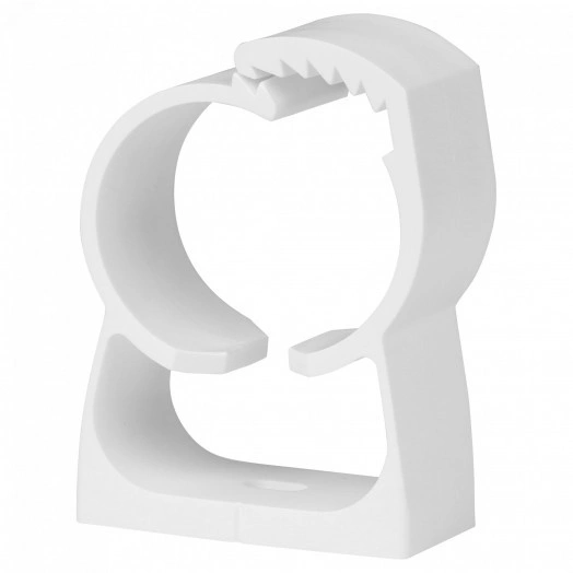 Крепеж-клипса для трубы с фиксатором PDF 20-25 белая (12 шт)