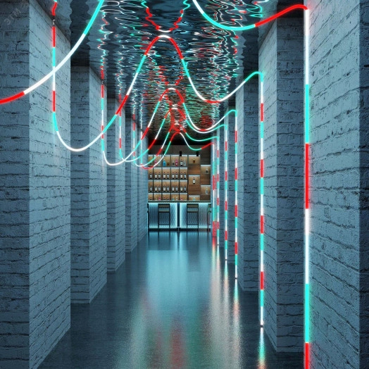 Лента герметичная SPI-MOONLIGHT-TOP-F180-D25мм 12V RGB-PX2 360deg (20 W/m, IP65, 3535, 3m, wire x1) (Вывод кабеля прямой)