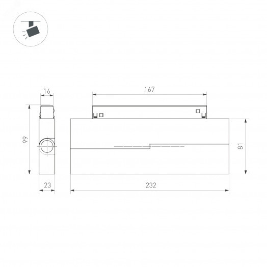 Светильник MAG-ORIENT-FLAT-FOLD-S230-12W Day4000-MIX (BK, 80 deg, 48V, DALI) (IP20 металл, 5 лет)