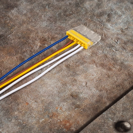 Клеммы монтажные PTC-5P 2273-205 450V 32A 0,14-4.0mm2 , 5 отверстий,  прозрачные,/ 50 шт.