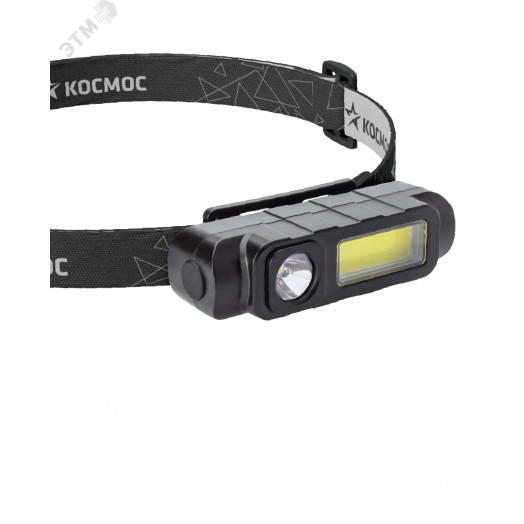 Фонарь налобный аккум/1ВтLED+3ВтCOBLED/Li-ion 18650 800mAh/ABS-пластик/USB-шнур