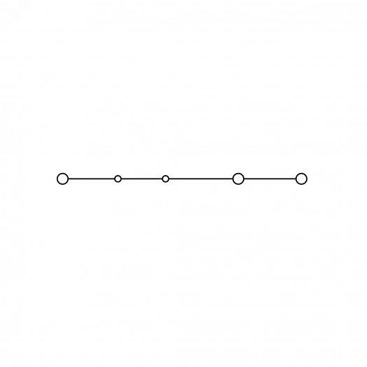 Клемма проходная, винтовой зажим, 3 точки подключения, 2.5 кв.мм, синяя